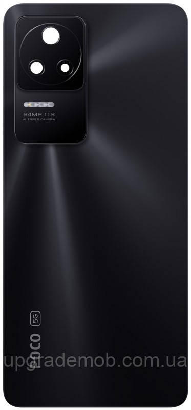 Задня кришка Xiaomi Poco F4/Redmi K40S сіра Night Black оригінал + скло камери 64MP логотип "POCO"