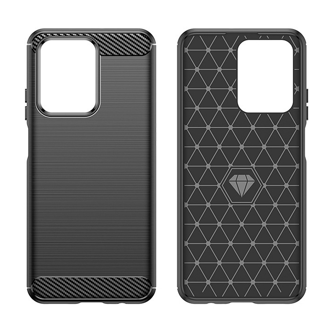 Протиударний TPU чохол Rugged Carbon для Honor X7a (RKY-LX2) | Mofan | чорний