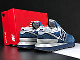 Чоловічі кросівки New Balance 574 Classic замшеві спортивні молодіжні темно-сині сірі, фото 5