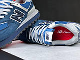 Чоловічі кросівки New Balance 574 Classic замшеві спортивні молодіжні темно-сині сірі, фото 7