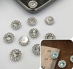 Стразова квіточка пришивний декор 9 мм, прозорий