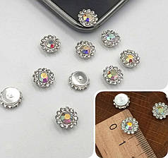 Стразова квіточка пришивний декор 9 мм, хамелеон