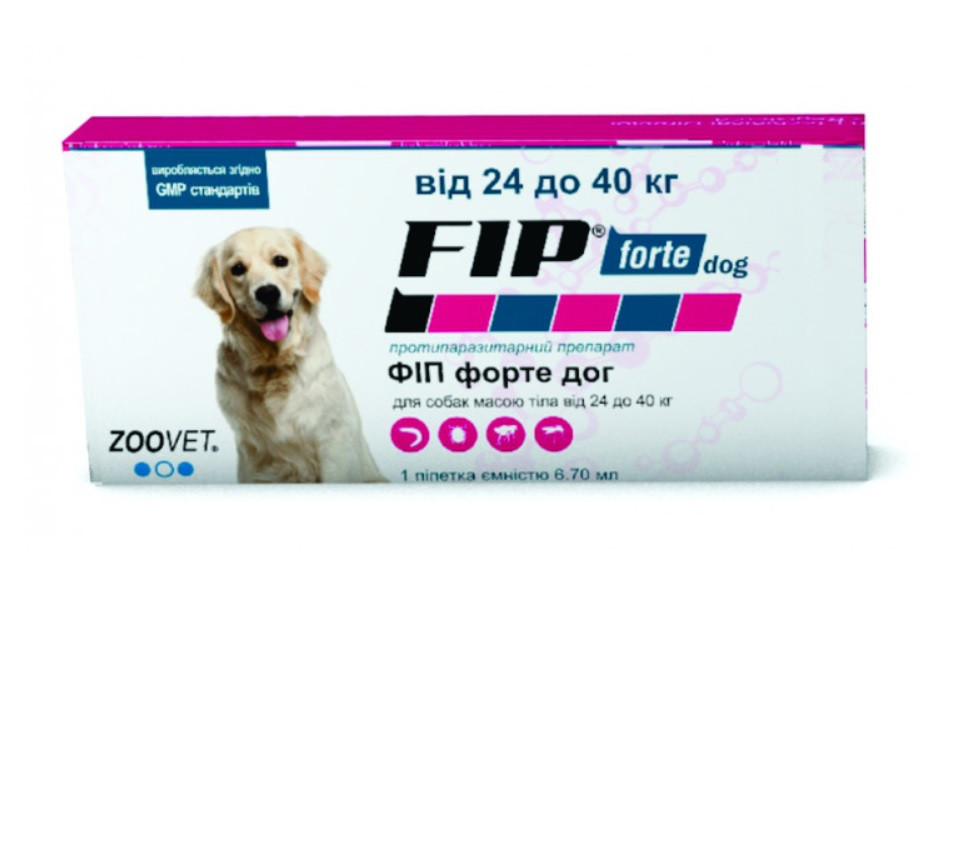 Фіп форте краплі для собак 24-40 кг 1 піпетка 6,7 мл Zoovet OR