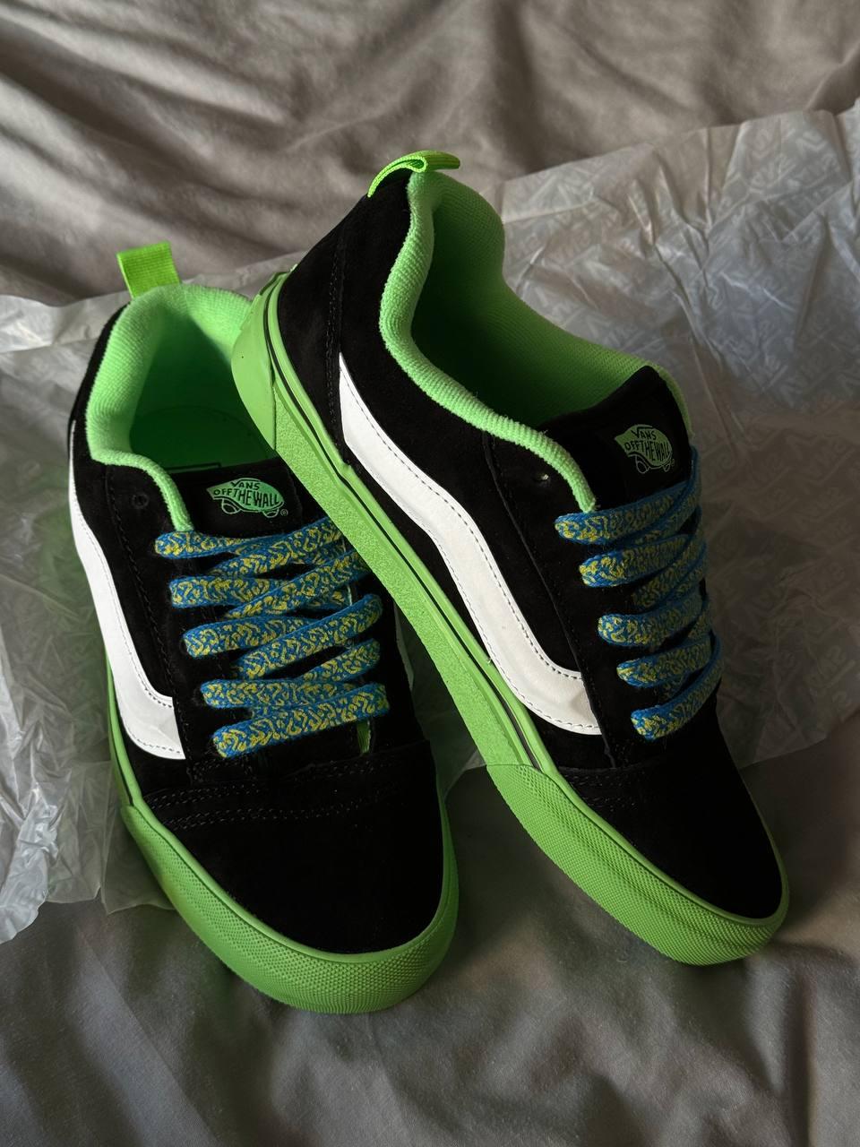 Кеди чоловічі чорні Vans Knu Skool Pop Outsole Green (14736)