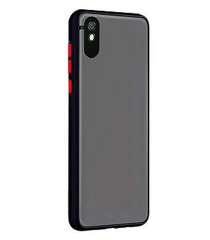 Чохол Matte Armor Xiaomi Redmi 9A / 9i / 9AT Black - Red, фото 1