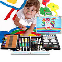 Комплект для рисования (145 ед), Набор для творчества чемодан, Детский набор художника в чемоданчике, DEV