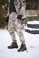 Камуфляжные мужские штаны светлый пиксель на холодную погоду, мужские тактические брюки пиксель на флисе