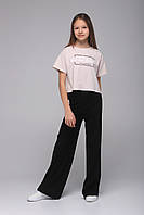 Костюм для девочки (футболка+штаны палаццо) Viollen 2170 Viollen 176 см Черный (2000989443636)