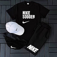 Мужской Комплект Nike 4в1 футболка, кепка, сумка, шорты