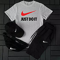 Мужской Комплект Nike 4в1 Just Do It футболка, кепка, сумка, шорты