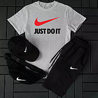 Мужской Комплект Nike 4в1 Just Do It футболка, кепка, сумка, шорты M