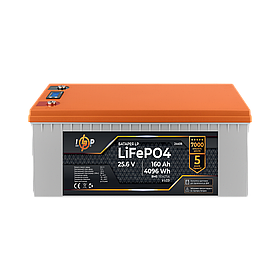 Акумулятор LP LiFePO4 25,6V - 160 Ah (4096Wh) (BMS 150A/75А) пластик LCD для ДБЖ