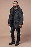Стильна куртка чоловіча зимова графітова модель 27055, фото 3
