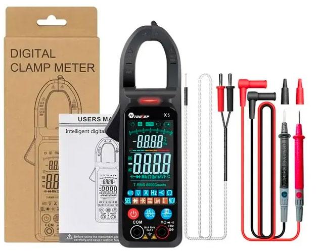 TOOLTOP X5, струмові кліщі, AC/DC 400A, напруга AC/DC 600В, опір: 60 МОм, ємність: 60мФ, температура: до 1000