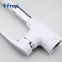 Змішувач для кухні Frap F4453-03 з гнучким виливом, білий/хром, фото 7