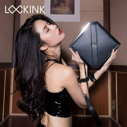 Бондажний набір у сумці 4 предмети Чорний Lockink, фото 1