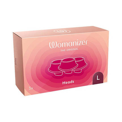 Змінні насадки Womanizer Premium та Classic (3 шт.), великі, бордо, фото 2