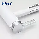 Змішувач для умивальника Frap F1052-14 високий, білий/хром, фото 4