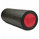 Масажний ролик (роллер) гладкий PowerPlay 4021 Fitness Roller Чорно-червоний (45x15см.), фото 4