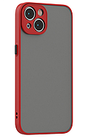 Матовий протиударний чохол для iPhone 15 Plus червоний бампер