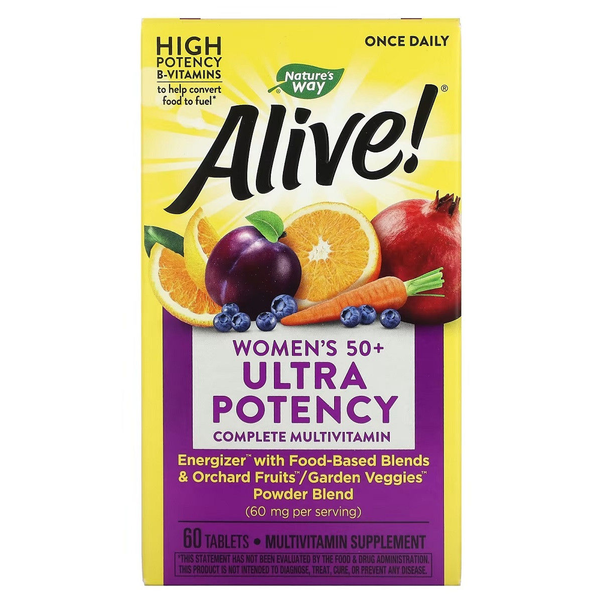 Мультивітаміни Для Жінок, Alive! Once Daily, Women's 50+ Multi-Vitamin, Nature's Way 60 Таблеток