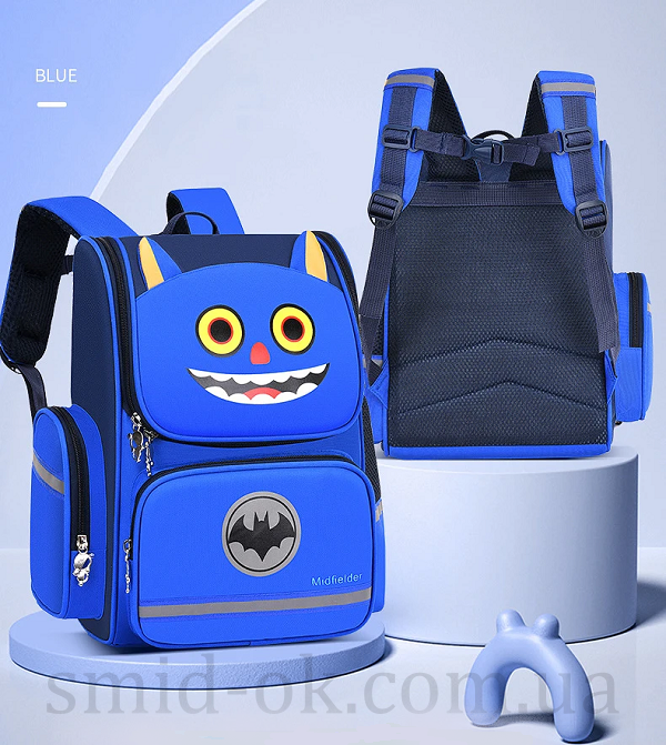 Рюкзак шкільний дитячий синій Бетмен портфель ранець 1-3 клас для хлопчиків ортопедична спинка Blue Batman