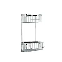 Полиця кутова Frap F351-1, 2-х ярусна, 240х320 мм, хром