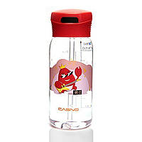 Пляшка для води CASNO 400 мл KXN-1195 Червона (краб) з соломинкою "Wr"