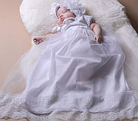 Рубашка крестильная Mimino baby. Изабелла белая-6-12 мес-71-81