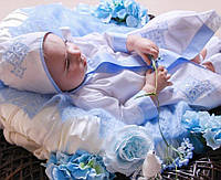 Рубашка крестильная Mimino baby. Славянская-0-3мес-58-64