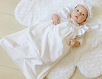 Рубашка крестильная Mimino baby. Ангелочек серебро-6-12 мес-71-81