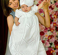 Рубашка крестильная Mimino baby. Винтажная белая-6-12 мес-71-81