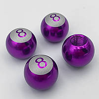 Защитные колпачки на ниппеля Бильярдный шар 4 шт Фиолетовый