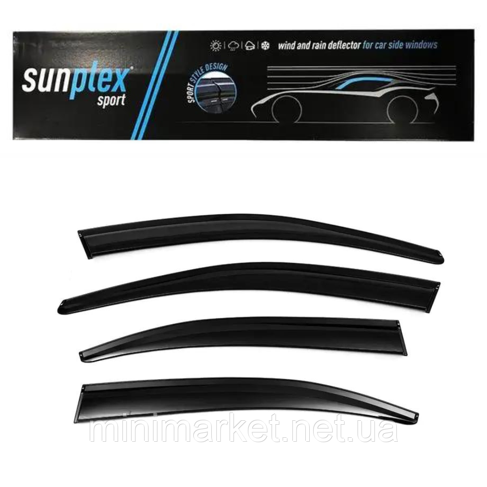Дефлектор на вікна (вітровики) SKODA (Шкода) SuperB 3 (B8) 2015-2023 Sunplex Sport (компл. 4 шт.)