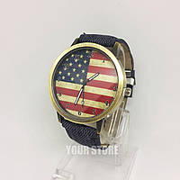 Женские наручные часы с флагом Америки "Wr"