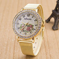 Женские часы Женева с цветами "Wr"
