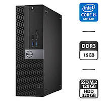 Компьютер Dell OptiPlex 5040 SFF / Intel Core i5-6500 (4 ядра по 3.2 - 3.6 GHz) / 16 GB DDR3 / 120 GB SSD M.2