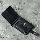 Шкіряний гаманець Comfort Blue з монетницею синій із натуральної телячої шкіри з фіксації на кнопці, фото 2