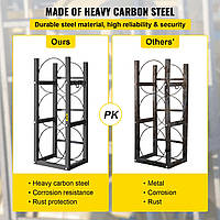 Стойка для баллонов VEVOR 3 x 13,61 кг, стойка для баллонов из прочного стального материала Стойка для