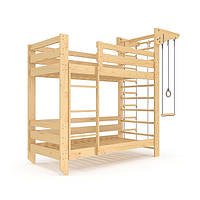 Двоярусне дерев'яне спортивне ліжко для підлітка Sportbaby 190х80 см лак babyson 9