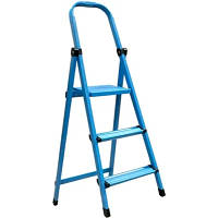 Лестница Work's стремянка металлическая - 403 (3 ст., синяя) (63270) b