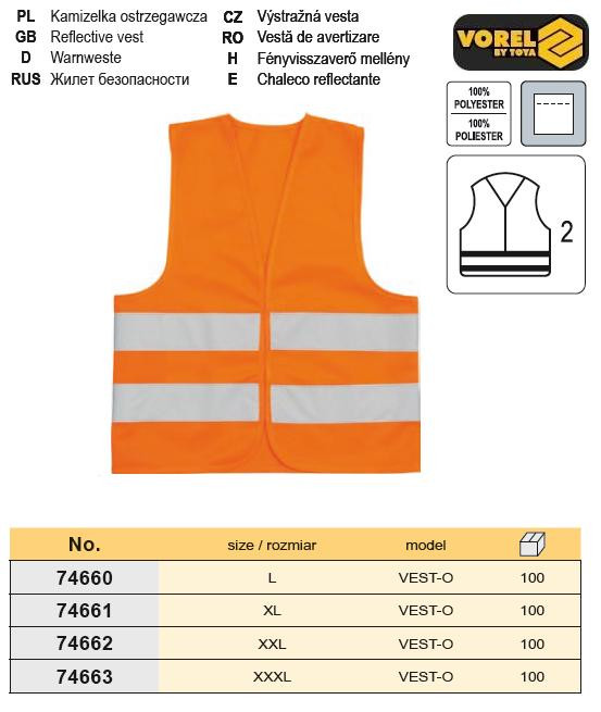 Жилет сигнальний Польща помаранчевий розмір L VOREL-74660