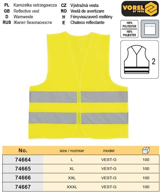 Жилет сигнальний Польща розмір XL VOREL-74665