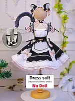 Одежда для куклы BJD 1/3 комплект Кошечка Мяу, для куклы 56 см, платье, накидка, портупея, ободок с ушками