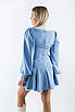 Плаття міні з емітацією корсету та комірцем блакитне 83356 (2000000122625), фото 4