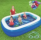 Надувний дитячий 3D басейн Bestway 54177 на 778 л з окулярами та кристалами 262 х 175 х 51 см Синій, фото 4