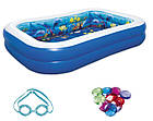 Надувний дитячий 3D басейн Bestway 54177 на 778 л з окулярами та кристалами 262 х 175 х 51 см Синій, фото 8