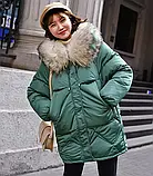 Зимовий пуховик жіночий оверсайз з капюшоном, фото 5