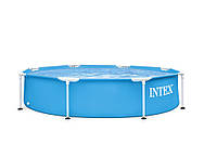 Каркасный круглый бассейн Intex 28205 на 1828 л для загородного дома 244 х 244 х 51 см Синий