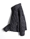 Коротка жіноча зимова куртка на пуху Geox чорна 48/50, фото 4